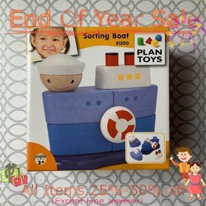 Plan Toys Sorting Boat 51200- all wood NWT-no lead